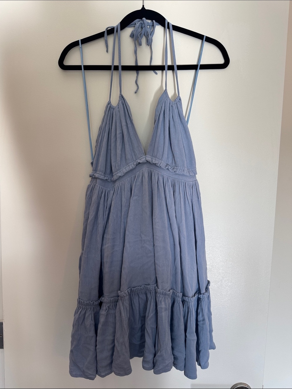 Light Blue Halter Mini Sundress